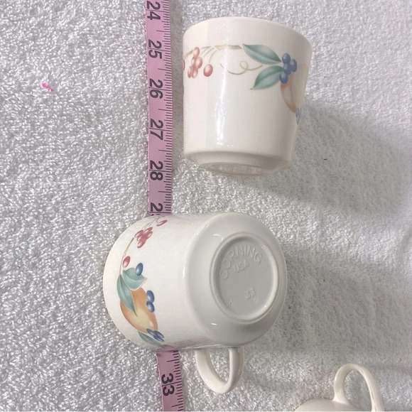 Vintage Corningware Abundance Fruit  Pattern Coffee Cups x3 - Picture 8 of 8